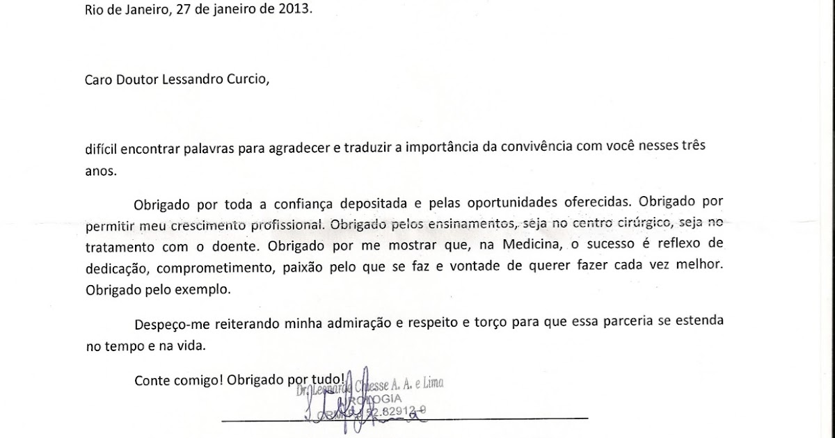 CARTA DE AGRADECIMENTO