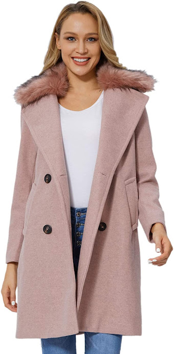 Elegant Faux Fur Collar Jackets Coats For Women