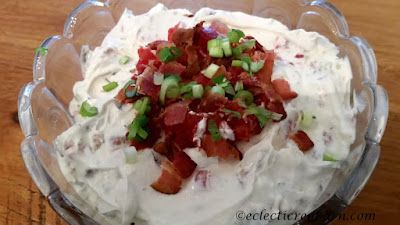 BLT Dip. Share NOW. #dips #appertizers, #bacon #blt #eclecticredbarn