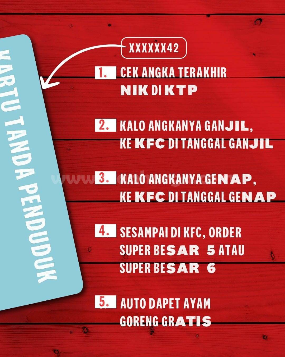 Promo KFC GRATIS Ayam Goreng CUMA Modal KTP