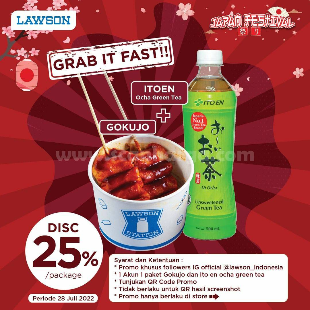Promo Lawson Paket Gokujo + Itoen Green Tea Diskon 25%
