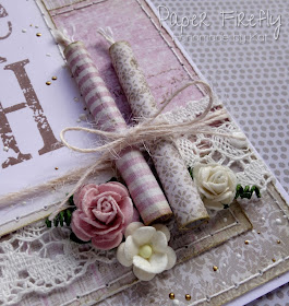 Shabby chic make a wish card with candles