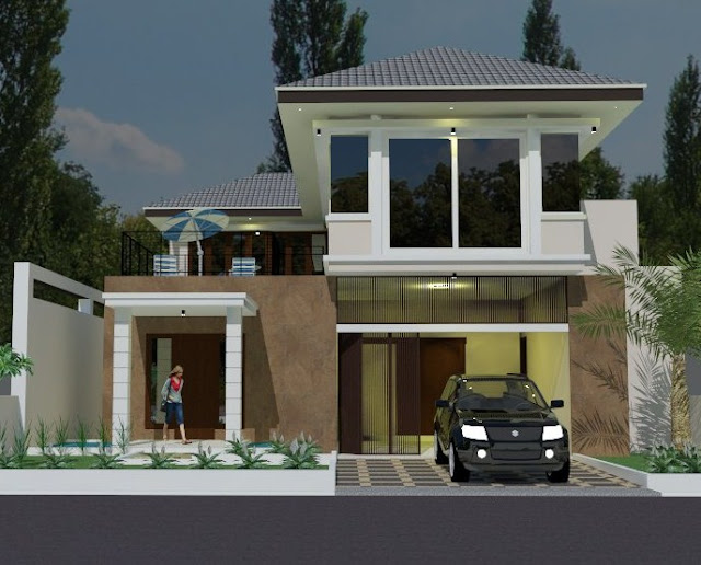 Contoh desain rumah minimalis type 70 dua lantai