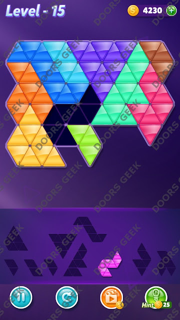 Block! Triangle Puzzle Challenger Level 15 Solution, Cheats, Walkthrough for Android, iPhone, iPad and iPod