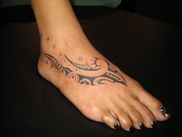 ankle tattoos for women | Outstanding Star Foot Tattoo Design