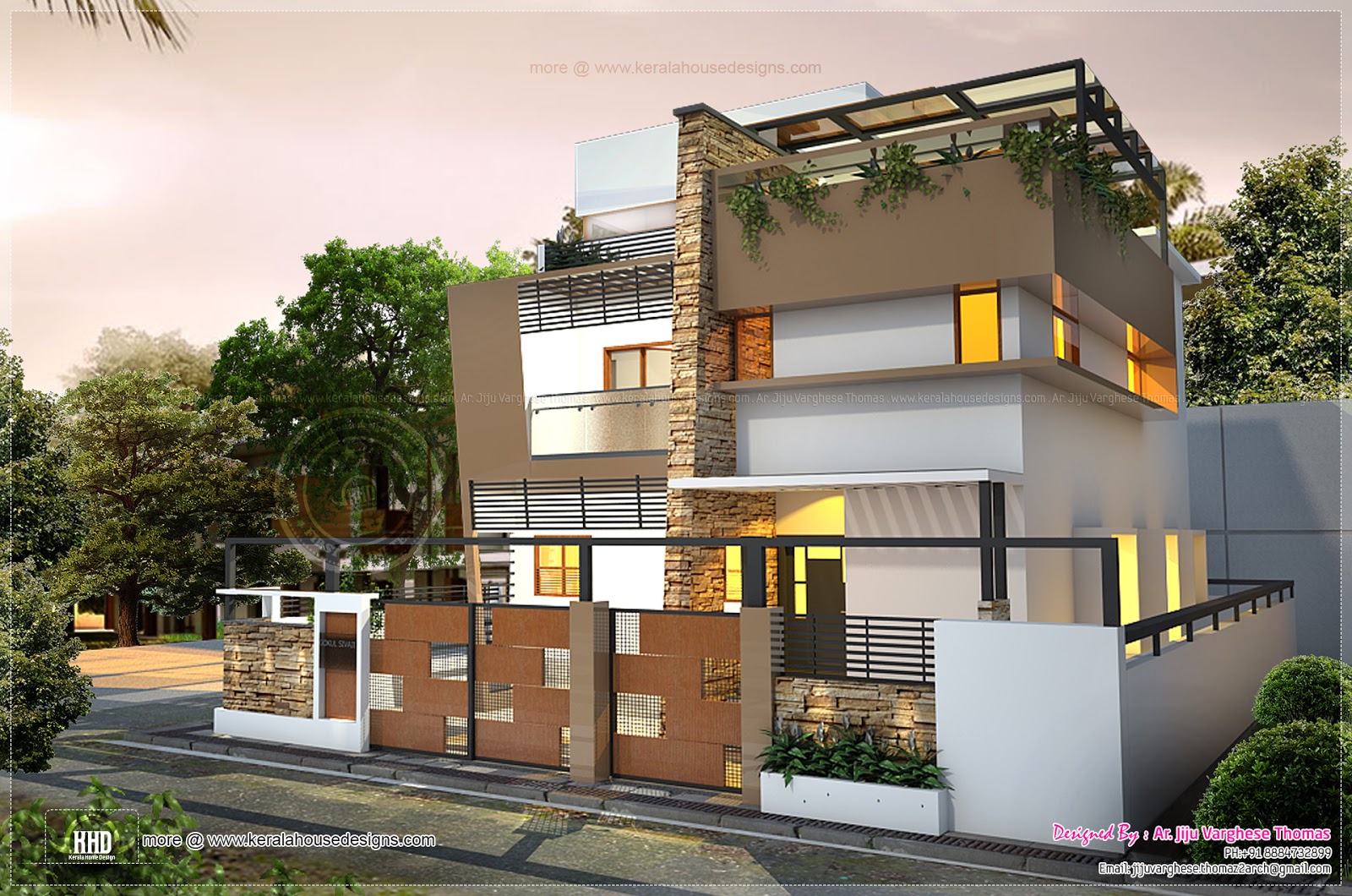 Awesome Contemporary Residence In 2000 Sqfeet Style House 3D Models