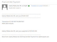 Bukti Pembayaran dari PopCash.Net Bulan Mei 2015