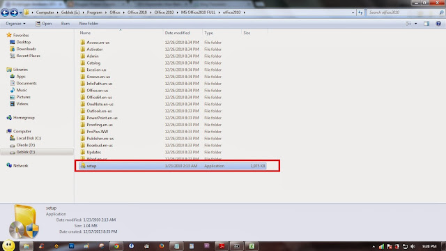 Cara Instal Office 2010 di Windows 7 64 bit