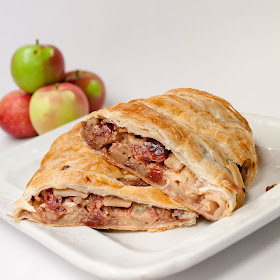 apple, cranberries, boourbon, strudel, walnuts, oatmeal, puff pastry