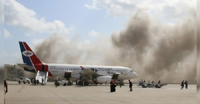 Ledakan Saat Kabinet Baru Yemen Tiba di Bandara Aden, 16 Orang Tewas.lelemuku.com.jpg