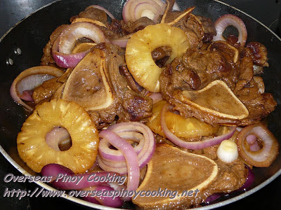 Bistek Bulalo with Pineapple - Cooking Procedure