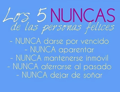 Los 5 NUNCAS de las personas felices