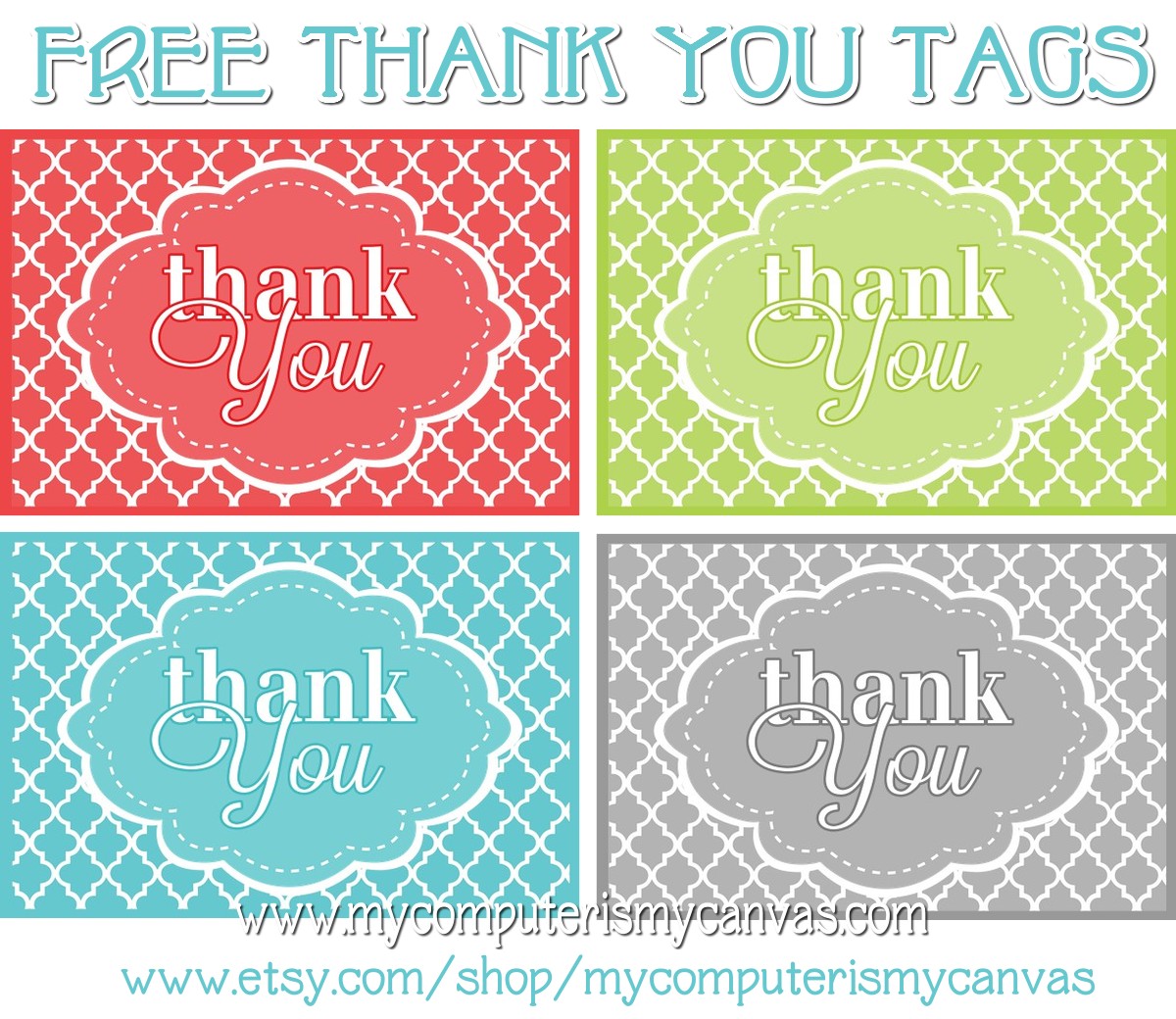 My Computer is My Canvas: {FREEBIE} PRINTABLE THANK YOU TAGS