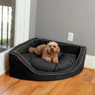 LUXURY OVERSTUFFED CORNER DOG BED WITH MICROSUEDE IN MANY COLORS - Posh Puppy Boutique