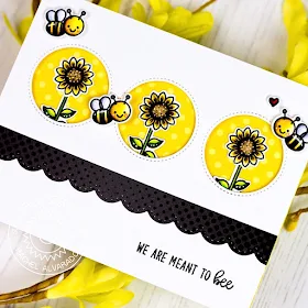 Sunny Studio Stamps: Just Bee-cause Happy Harvest Window Trio Dies Frilly Frames Bee Themed Cards by Rachel Alvarado