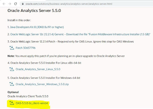 Oracle Analytics Client Tools 5.5.0 Download