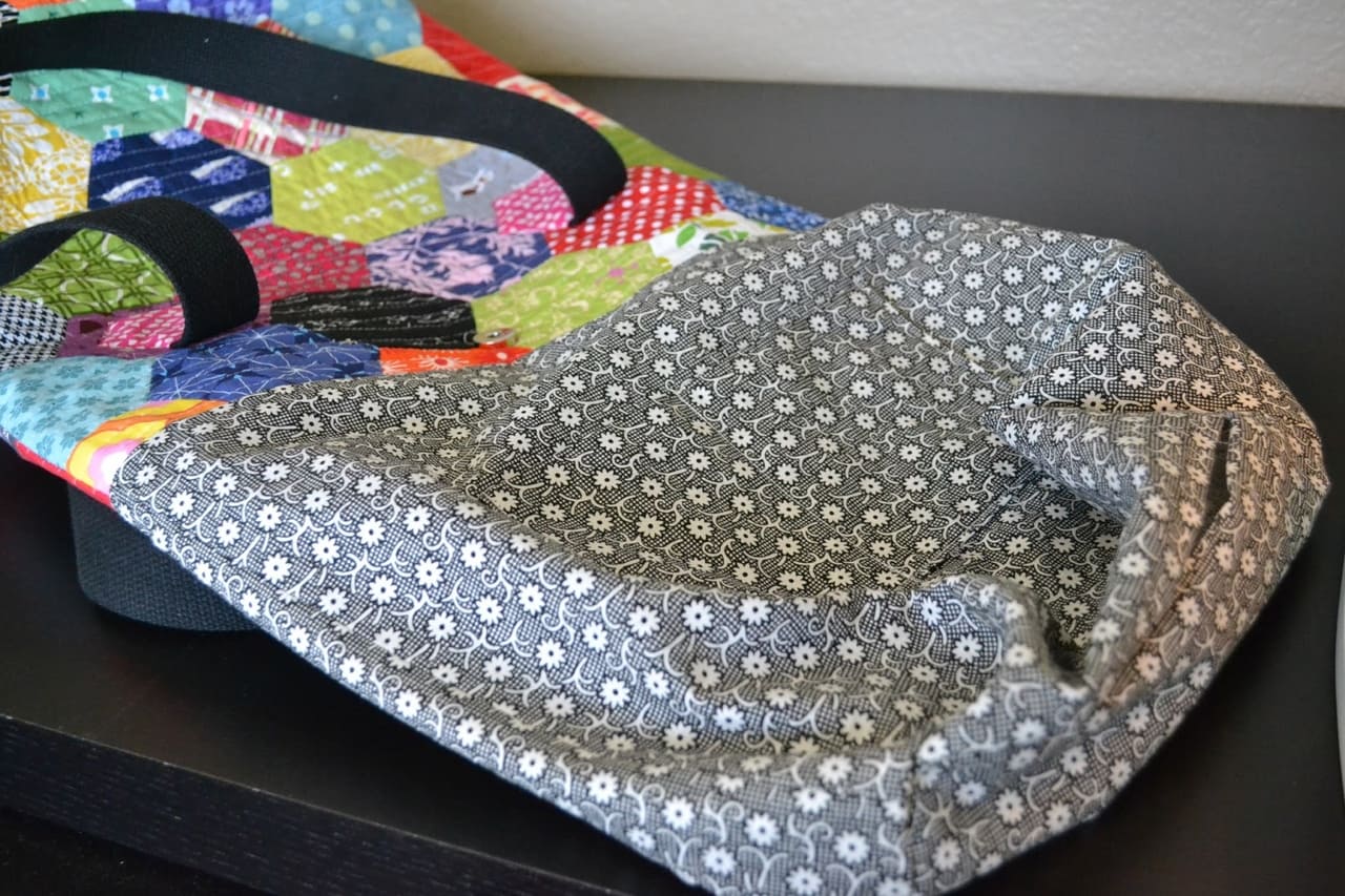 English Paper Pieced Tote Bag Tutorial