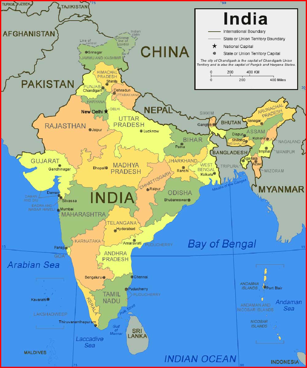  Peta  Wilayah  Negara  India