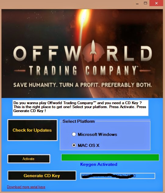 Offworld Trading Company serial key download