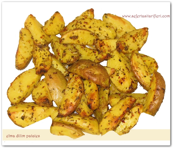 FIRINDA PATATES KIZARTMASI TARIFI (elma dilim patates)