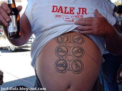 funny six pack tattoo