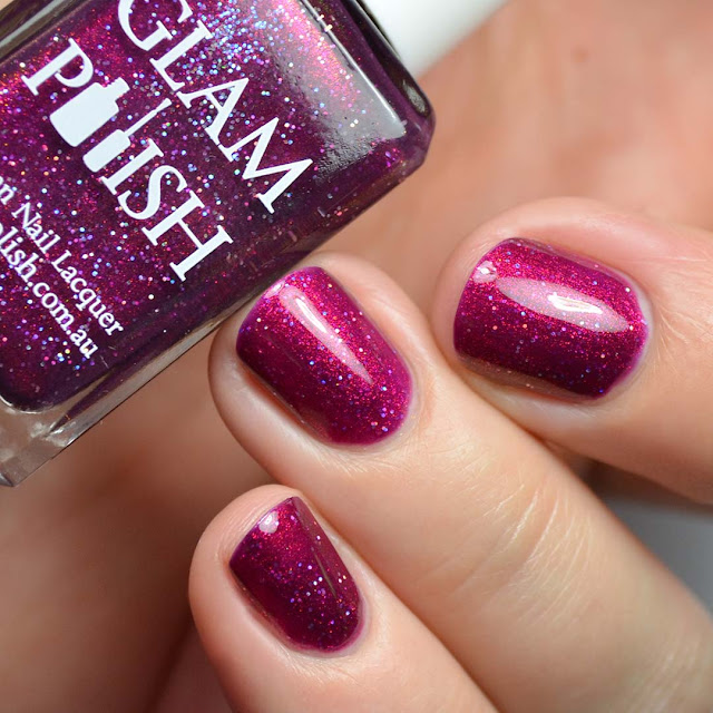 plum holographic nail polish