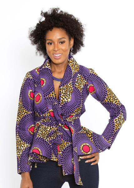 blazer de impressão africano Diola