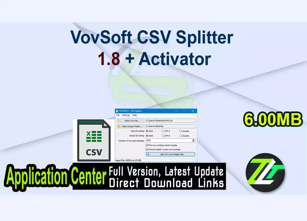 VovSoft CSV Splitter 1.8 + Activator