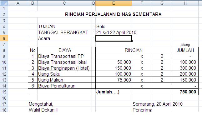 PUCANGGADING Belajar hitung PERJALANAN  DINAS 