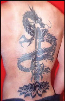 tribal dragon tattoos design