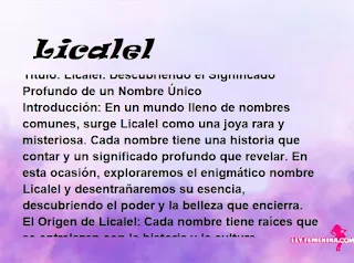 significado del nombre Licalel