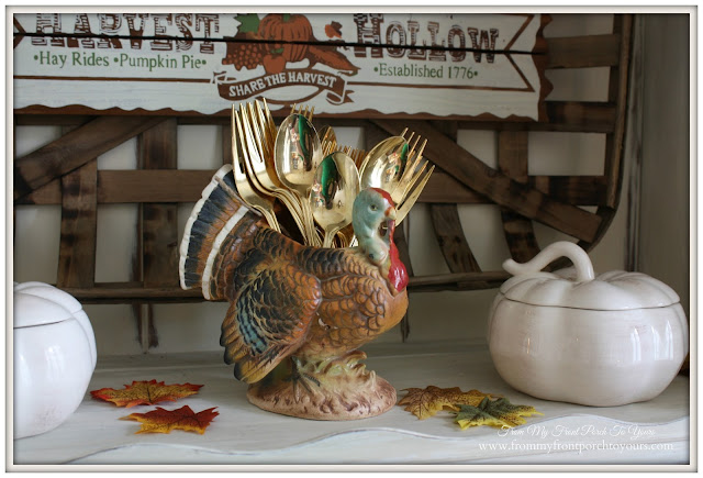 Vintage Turkey-Farmhouse -Thanksgiving- Fall- Dining Room-From My Front Porch To Yours