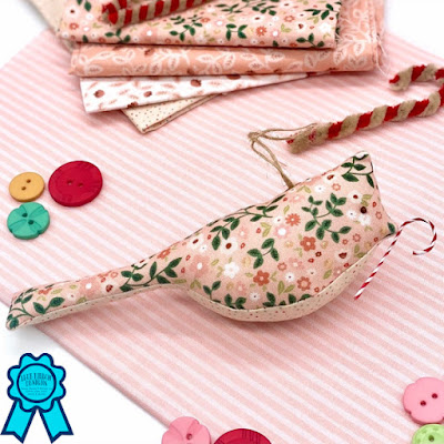 Sweet Birdie Fabric Ornaments ©Copyright 2022 Belinda Karls-Nace/Blue Ribbon Designs, LLC http://www.blueribbondesigns.blogspot.com