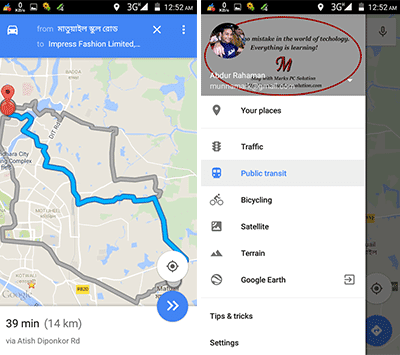 Google Maps Settings