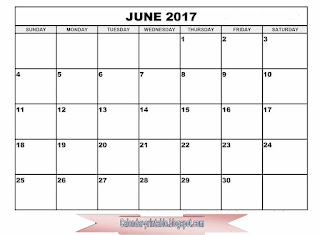 Free Printable Calendar June 2017