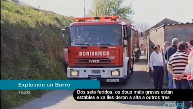 Os dous feridos máis graves na explosión dunha fábrica en Barro continúan estables. VIDEO