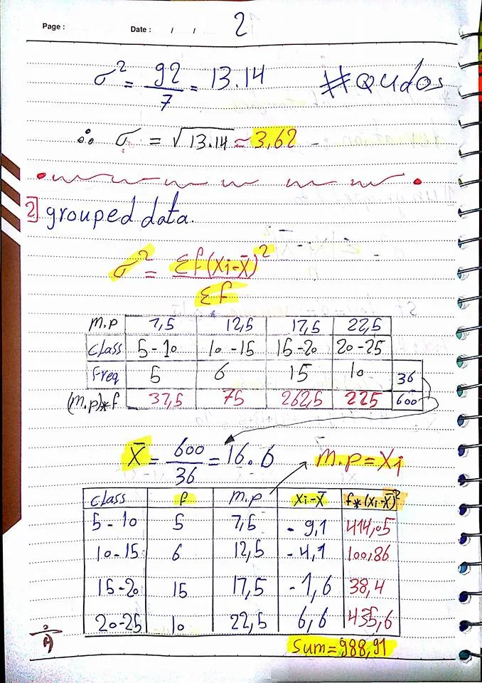 المحاضره التانية احصاء  اولي باور هندسة اكاديمية الشروق (standard deviation-coefficent of variation)