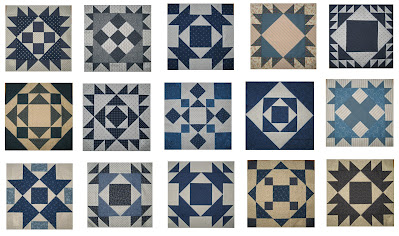 Blue and lights quilt blocks