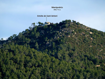 Zoom a l'ermita de Sant Antoni des del Camí de Can Cartró