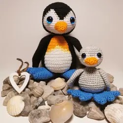 Pingüinos amigurumi