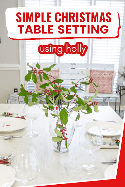 Simple Christmas Table with Holly, one of our featured posts at Funtastic Friday!