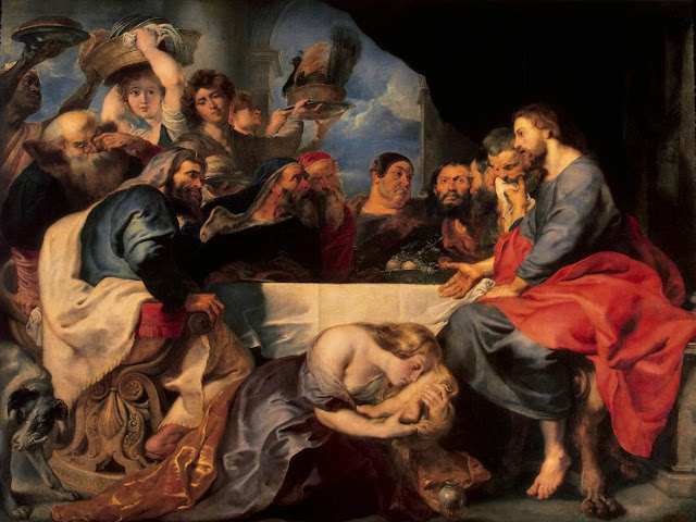 Christ at Simon the Pharisee 1620, Peter Paul Rubens,baroque
