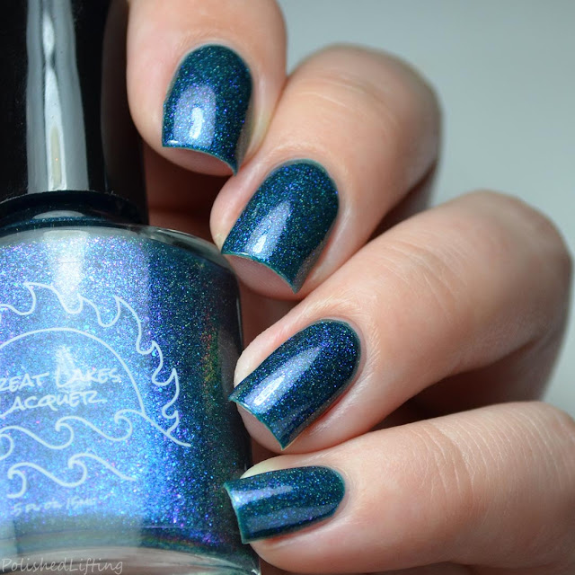 blue nail polish with shifting shimmer