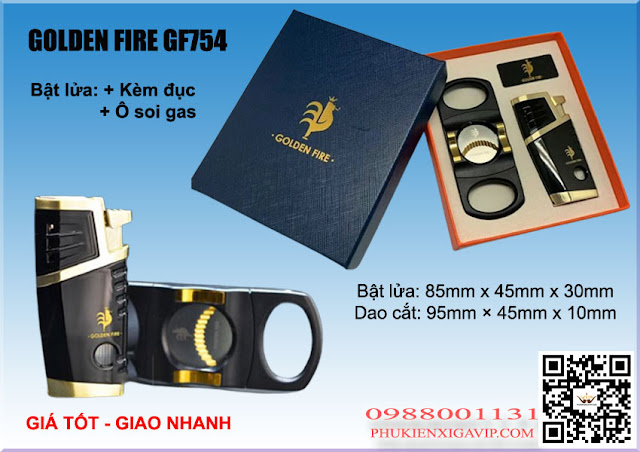 Quà tặng sang trọng cho dân chơi xì gà – 5 set bật lửa, dao cắt chính hãng Set-phu-kien-xi-ga-2-mon-bat-lua-kho-dao-cat-golden-fire-gf754