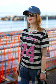 Kilibbi t-shirt, tulle on t.shirt, baseball cap, Fashion and Cookies, fashion blogger