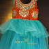 Sky Blue Orange Frock