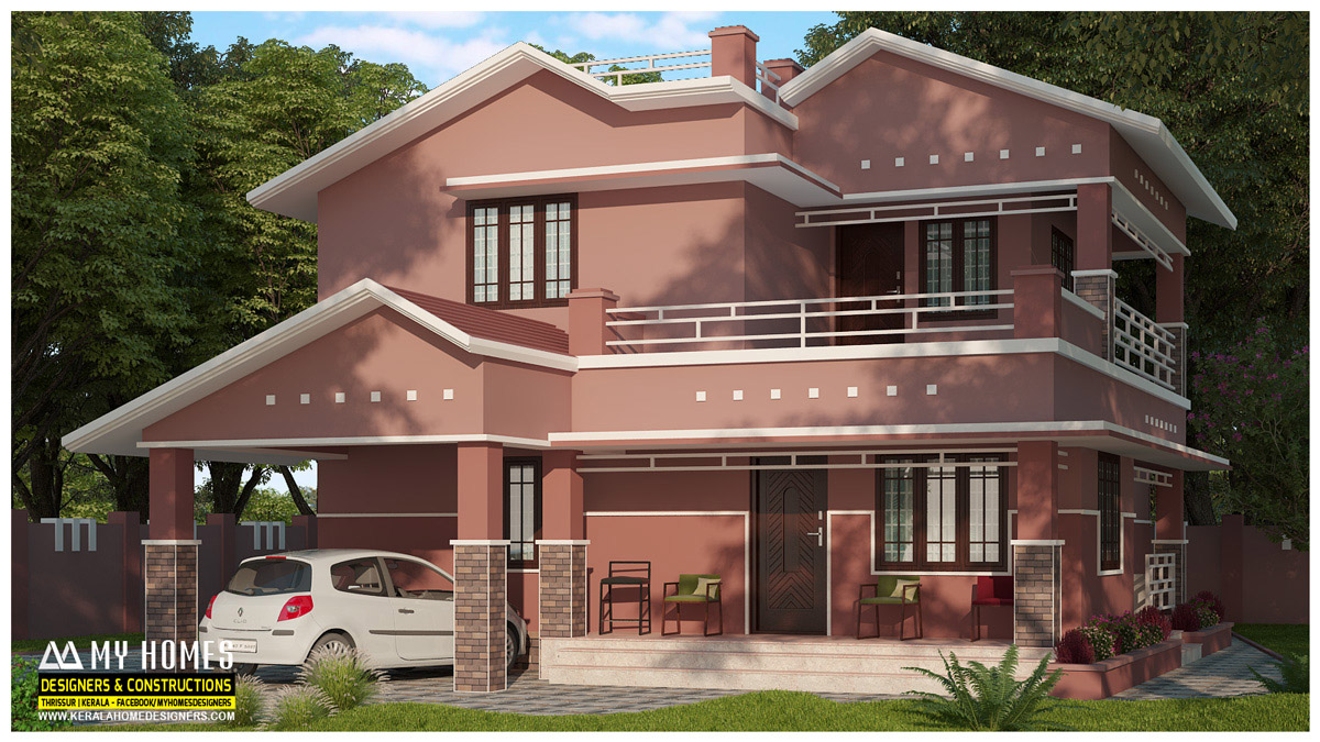Stylish Kerala  Home  Design  with 4 Bedrooms in 2485 Sq ft 