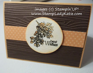 Fall Card with the Woodgrain embossing folder and Stampin'UP! Lovely as A Tree Stamp Set.