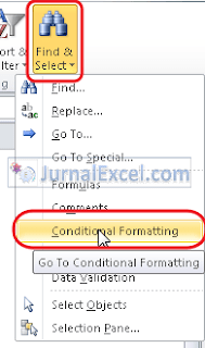 Cara Menemukan Cell yang berisi Conditional Formatting - JurnalExcel.com