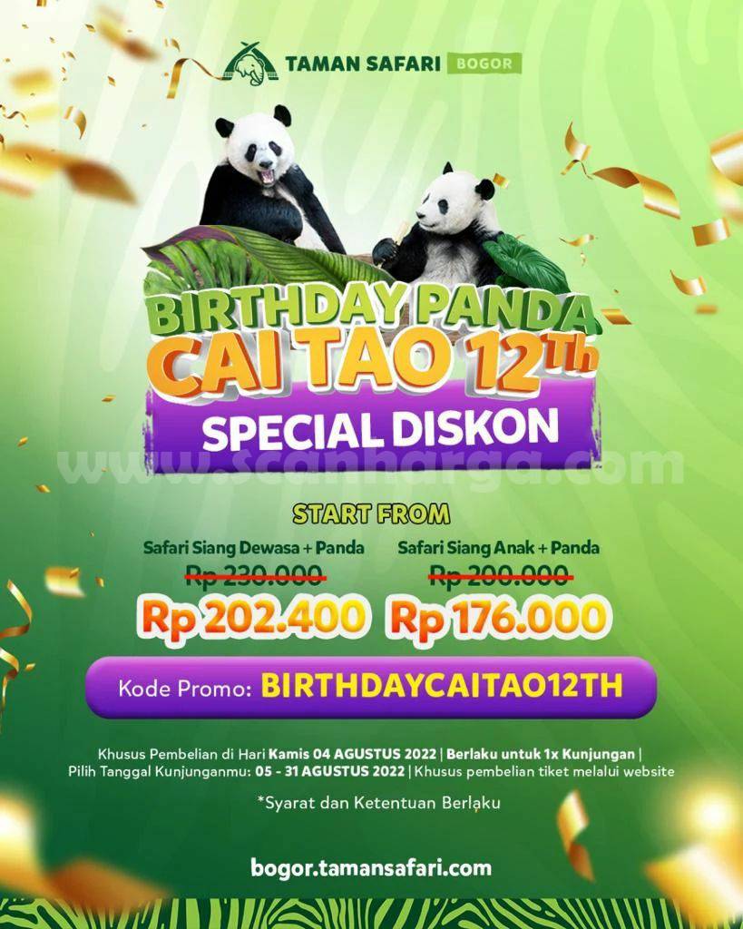 Promo TAMAN SAFARI SPECIAL BIRTHDAY GIANT PANDA!